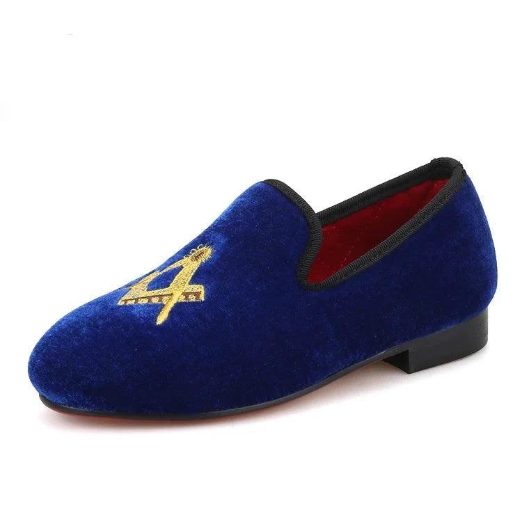 Kids Loafers Velvet Kids Loafer Shoes: Matching Parent Design with Red Sole-Loafer Shoes-GUOCALI