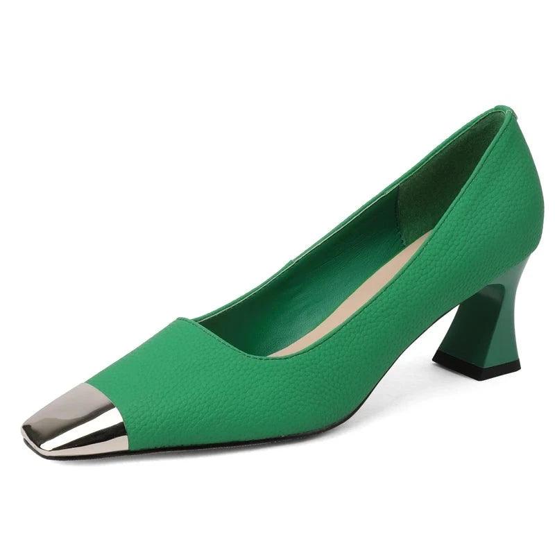 Ladies High Heel Leather Pumps Shoes - Pumps Shoes - Guocali