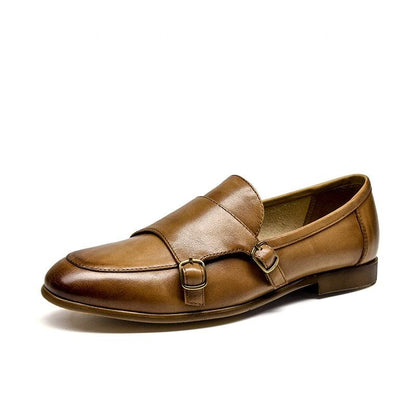 Leather Monk Strap Women Loafers - Loafer Shoes - Guocali