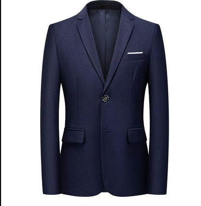 Men Blazer - 1-Button Style Formal Blazer - Navy Blue - Men Blazer - Guocali