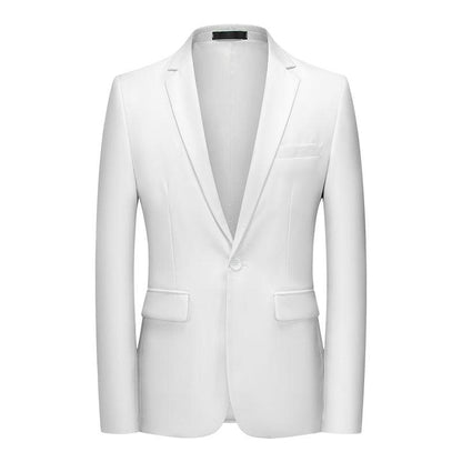 Men Blazer - White 1-Button Style Formal Blazer - Men Blazer - Guocali