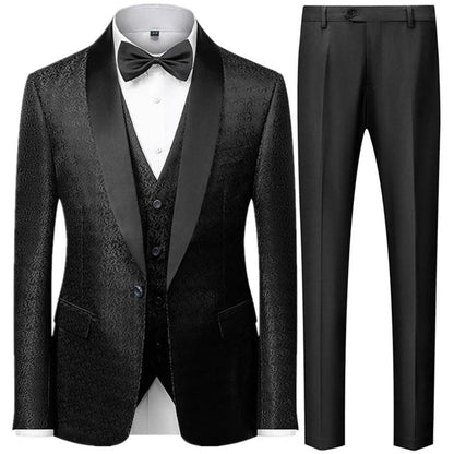 Men's 3-Piece Tuxedo Suit - Classic Wedding Party Attire - Tuxedo Suit - Guocali