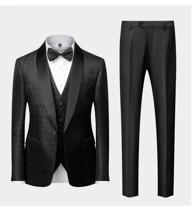 Men's 3-Piece Tuxedo Suit - Classic Wedding Party Attire - Tuxedo Suit - Guocali