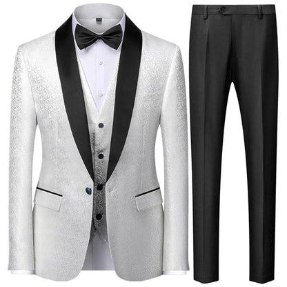 Men's 3-Piece Tuxedo Suit - Classic Wedding Party Attire - Tuxedo Suit - Guocali