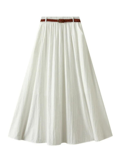 Minimalist A-Line Skirt with Belt - A-Line Skirt - Guocali