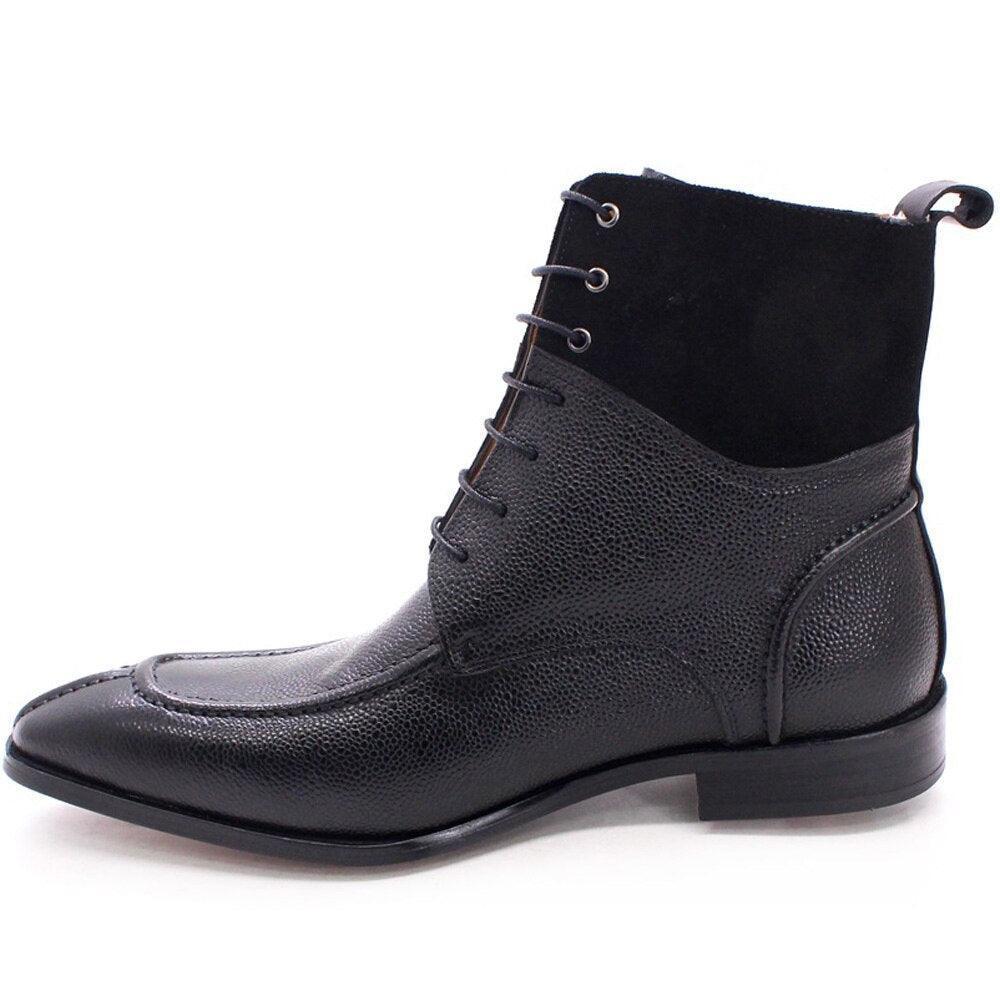 Nevan Leather LaceUp Ankle Boots - Ankle Boots - Guocali