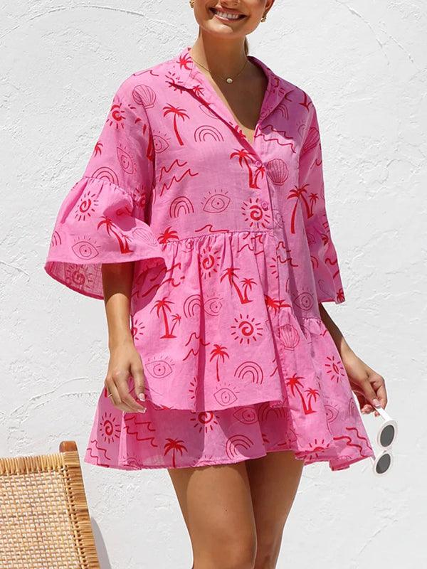 Comfortable Trumpet Sleeve Ethnic Dress