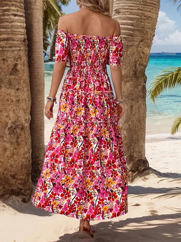 Resort Style One-Shoulder Printed Dress