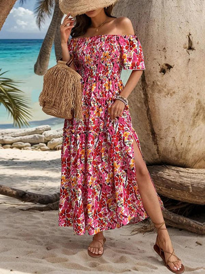 Resort Style One-Shoulder Printed Dress