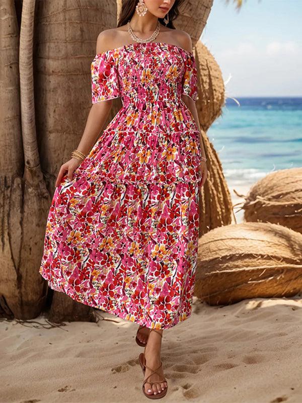 Resort Style One-Shoulder Printed Dress