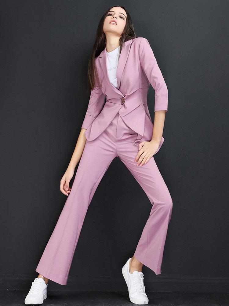Formal Fashion Two Piece Formal Pants Set For Business And Formal Events  Collarless Top And Empire Waistline Trousers From Georgianary, $26.24 |  DHgate.Com