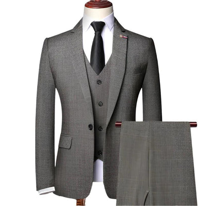 Retro Plaid Men Suit - Slim Fit Business Formal - Plaid Suit - Guocali