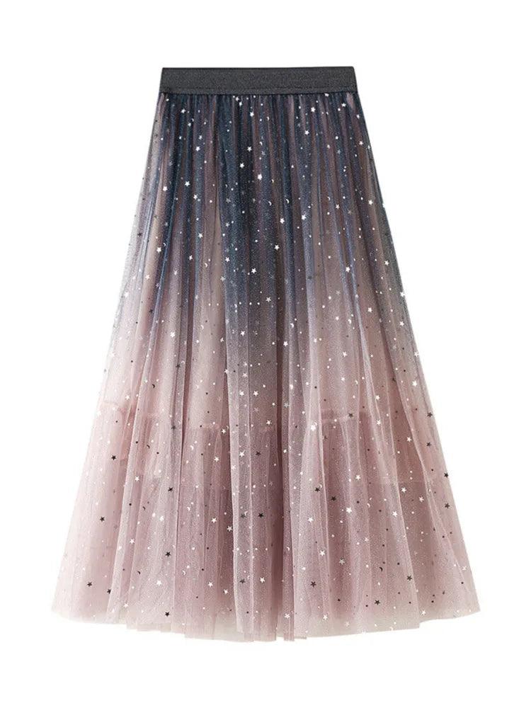 Sequin Skirt Gradient Guocali - Patchwork Skirt - Guocali