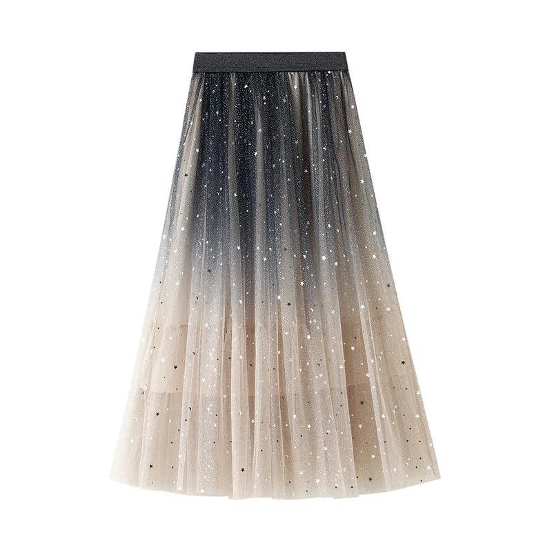 Sequin Skirt Gradient Guocali - Patchwork Skirt - Guocali