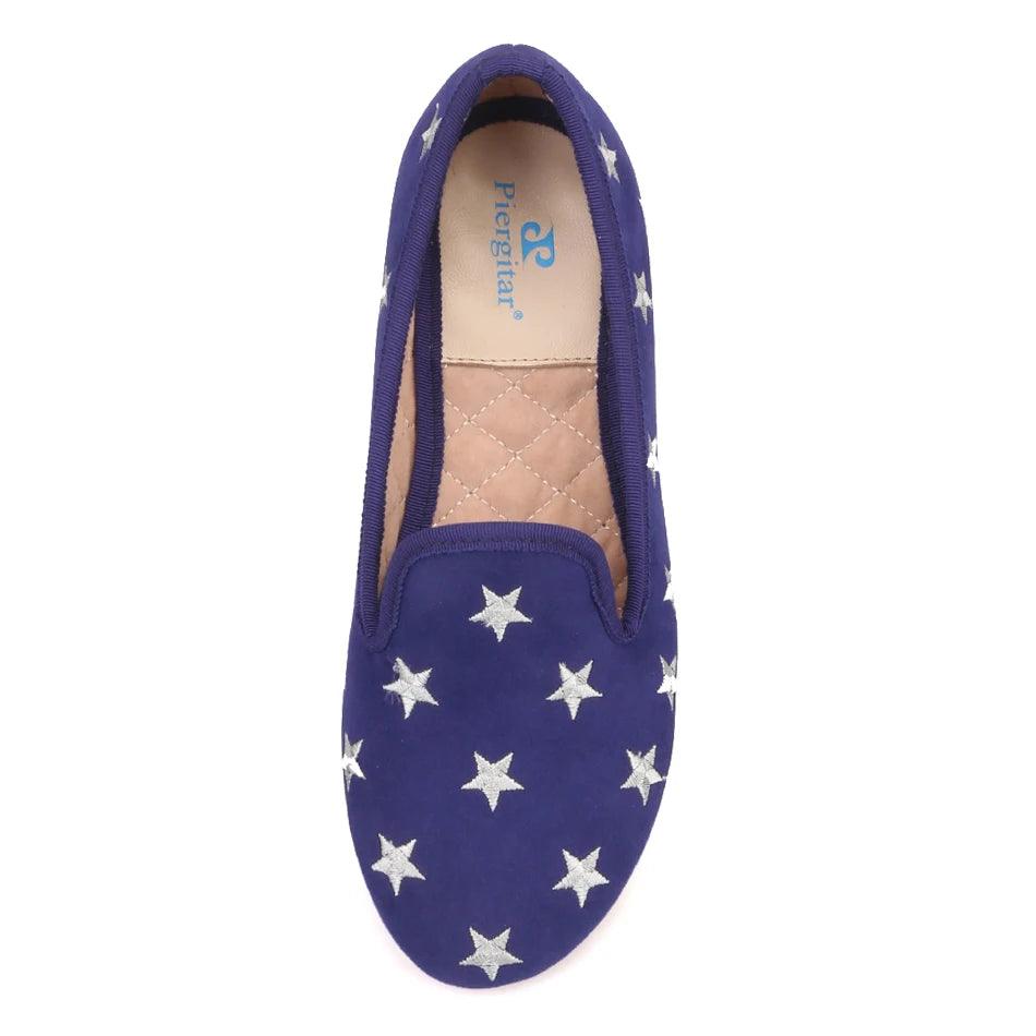 Starry Night Velvet Women Loafers - Loafer Shoes - Guocali