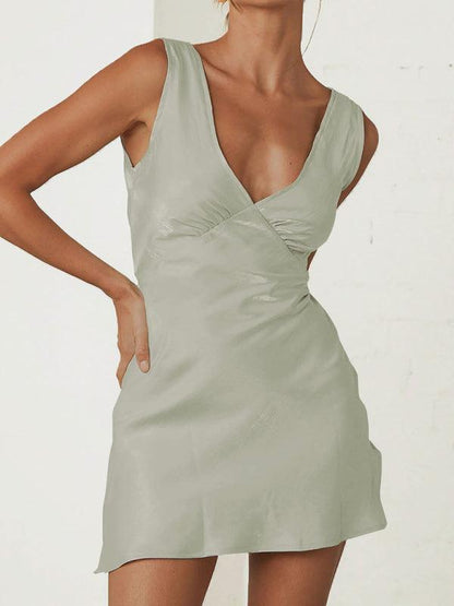 V-Neck Sleeveless Strappy Fashion Dress - Fashion Dress - Guocali