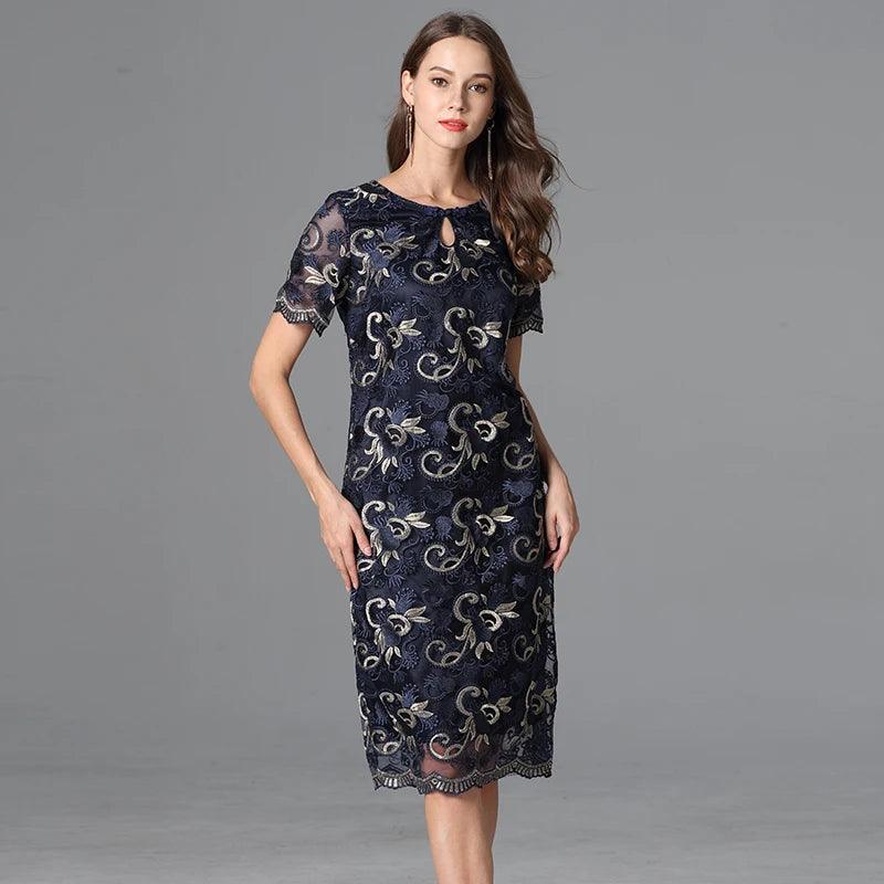 Vintage Three-Quarter Floral Loose Dress - Loose Dress - Guocali