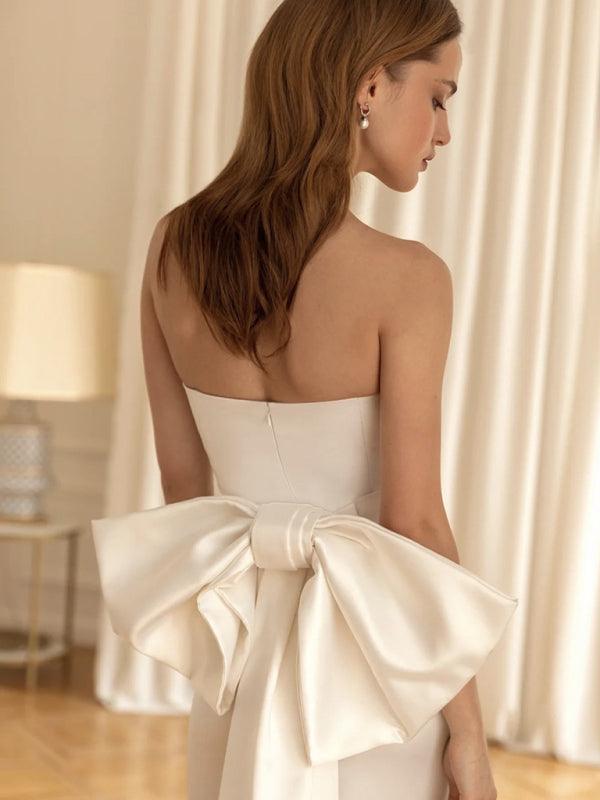 White Tube Top Wedding Dress - Dresses - Guocali