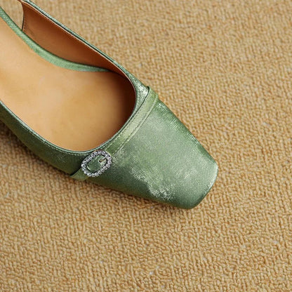 Woman Sandals Leather Shoes Slingback High Heels - Sandals - Guocali