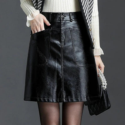 Women Leather Skirt - Mini Skirt - Mini Skirt - Guocali