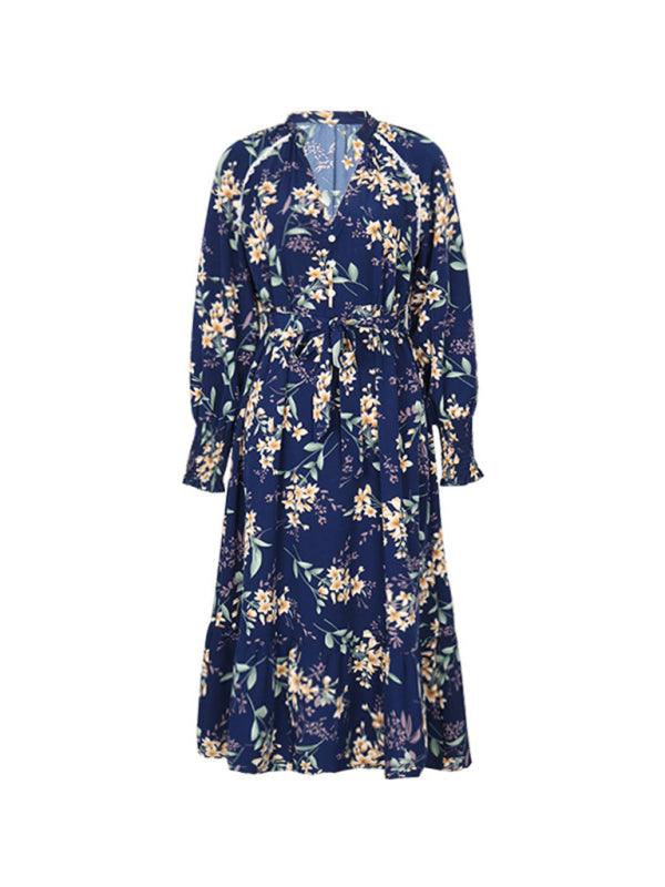 Women's Long Sleeve Floral Dress