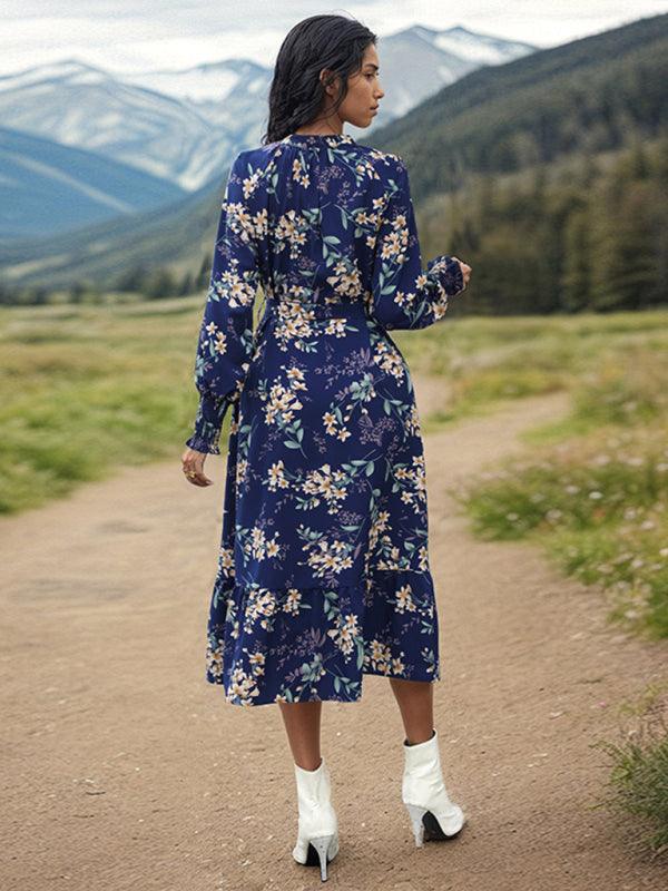 Women's Long Sleeve Floral Dress