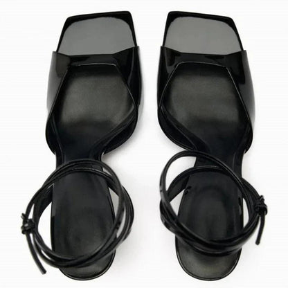 Women Strappy Sandals - High Heels, Square Toe - Sandals - Guocali